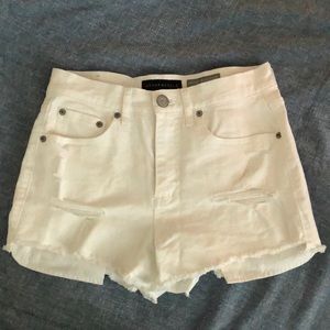 White denim shorts